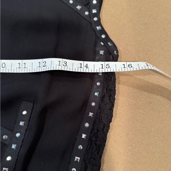 Rebecca Taylor Black Lace and Studded A-Line Dress - Size 2 - Picture 11 of 13